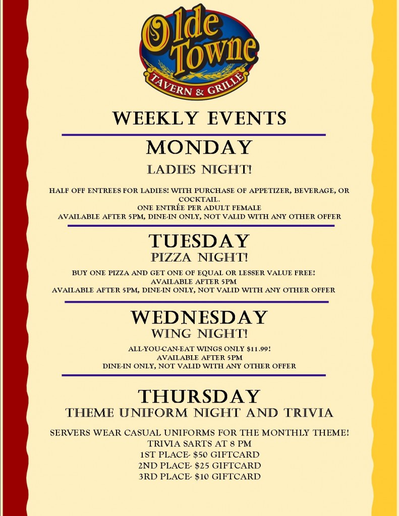 LAWRENCEVILLE WEEKLY SPECIALS