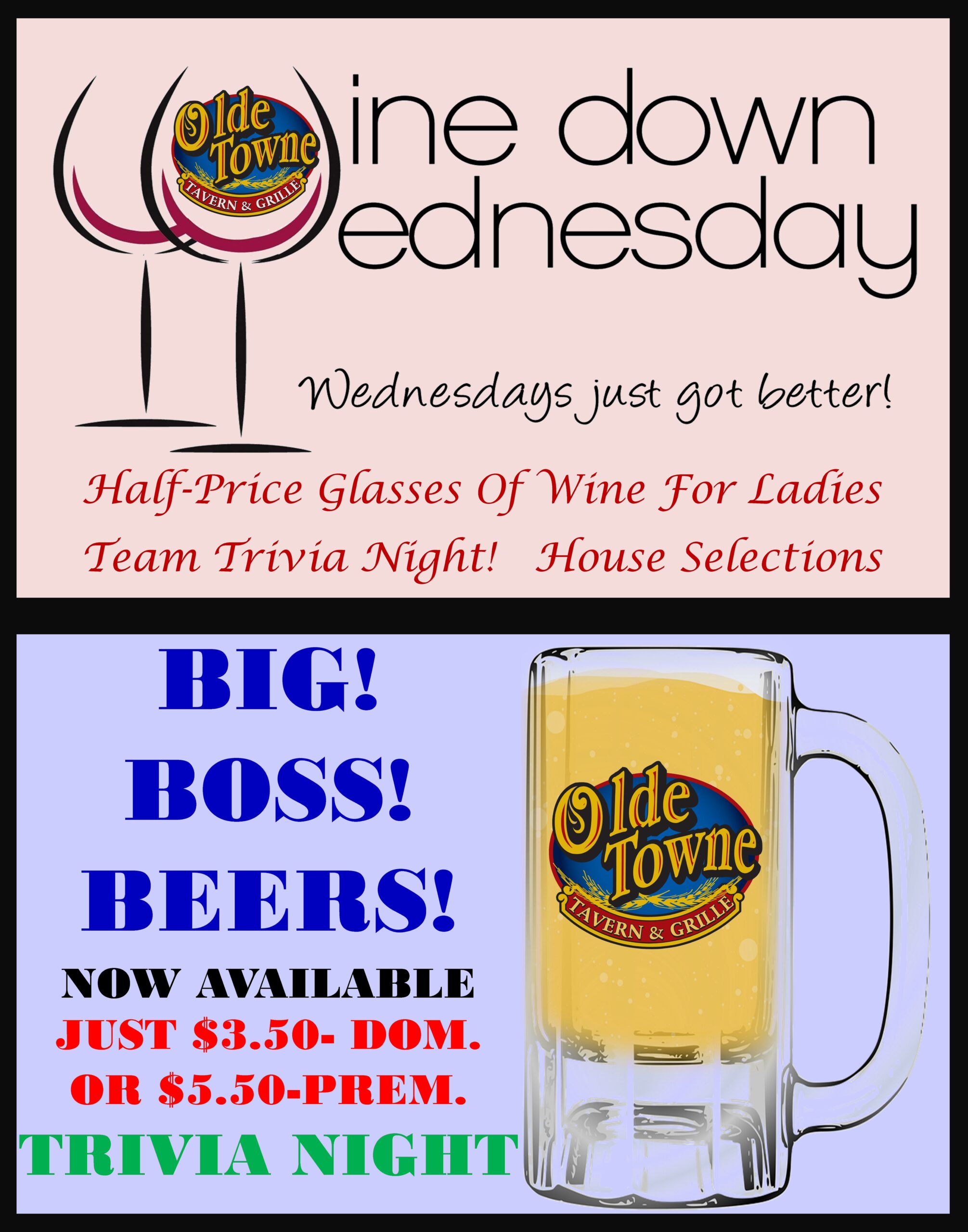 WEDNESDAY DRINK SPECIALS-KENNESAW - Olde Towne Tavern And GrilleOlde